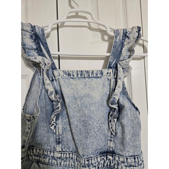 Shein curve 0xl women's denim shorts white washed romper - Picture 2 of 10